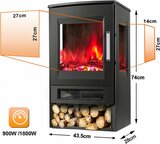 Cecaylie Stufa elektrische sfeerhaard Wifi - 900/1800 W - 75 m3