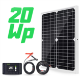 ZAAK. Topsolar 20Wp 12V zonnepanelen compleet pakket - Plug and Play ZAAK. Topsolar 20Wp 12V zonnepanelen compleet pakket - Plug and Play