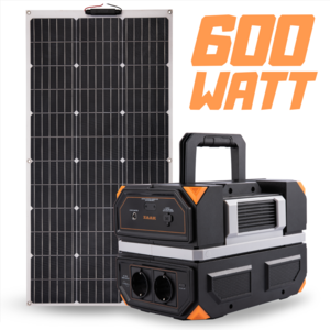 ZAAK. Technaxx 600 Watt Zonne-energie generator powerstation + 100 Watt opvouwbaar zonnepaneel